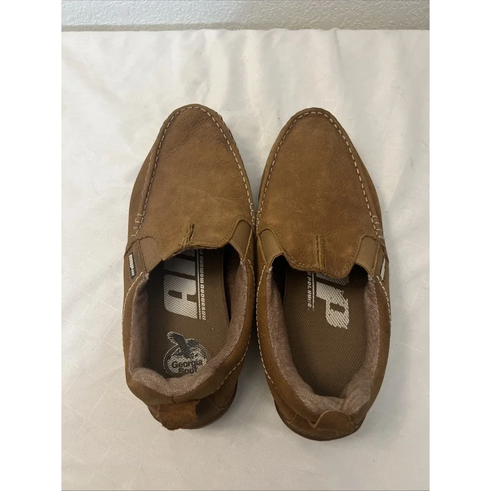 Georgia Boot Cedar Falls Moc-Toe Slip On Size‎ 10.5W Wide Mens G050 Tan Leather